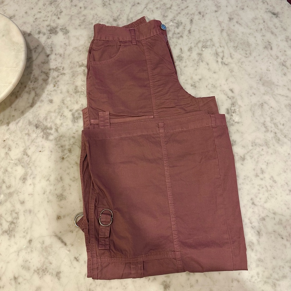 Anthropology Wide-Leg Cargo Pants - Dusty Violet Pink